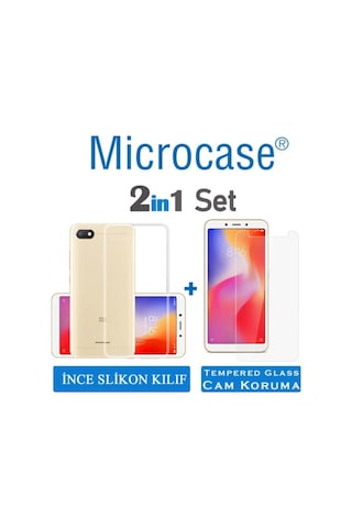 Microcase Xiaomi Redmi 6A Ince 0.2 Mm Soft Silikon Kilif+Tempered 277552172 - Seçenek / Cam Koruma-Cam Istiyorum