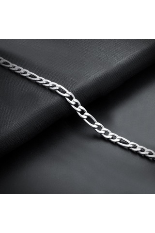 Chavin Figaro Model Yassı 70 CM 6 MM Uzun Çelik Erkek Zincir dm15 Gümüş