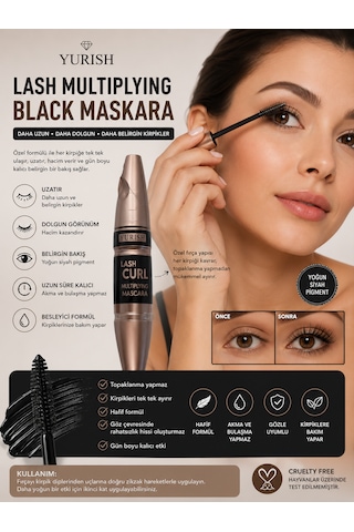 Lash Curl Multiplying Mascara ,uzatma Hacim Kıvrıklık 001 Siyah