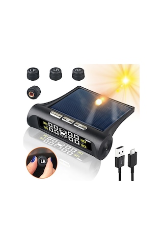 Sones T1 Araca Monteli Güneş Enerjili Kablosuz Lastik Basıncı İzleme Sistemi