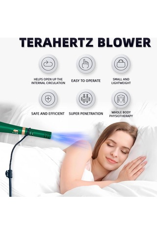 Terahertz Thz Değnek Terapi Cihazları, Elektrikli Isıtma Terapisi Masajı Kuantum Sağlık/vücut/su Geliştirme Terahertz Frekans Değneği, Uykuyu İyileştirme, 3 Hava Hızı, Yeşil