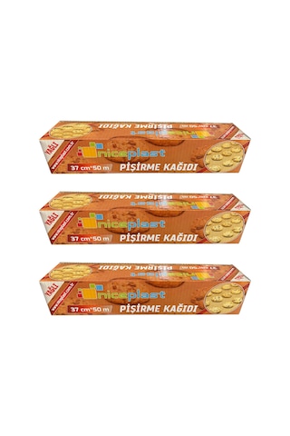 Niceplast Kesimsiz Yağlı Fırın Pişirme Kağıdı - 37 Cm. X 50 Metre - 3 Paket