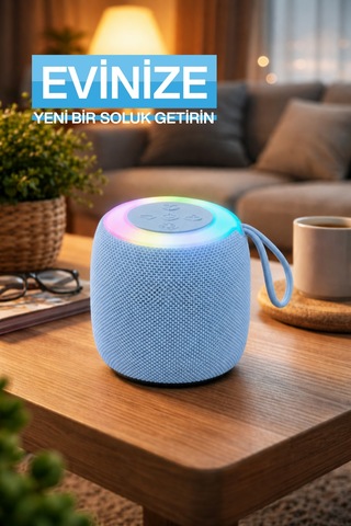 Rgb Işıklı Şarjlı Bluetooth Hoparlör - Type-c - Fm Radyo - Usb - Hafıza Kartı