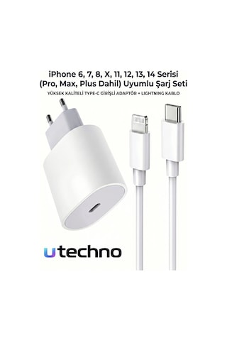 İphone Hızlı Şarj Aleti Adaptör + Lightning Kablo 6 7 8 X 11 12 13 14 Pro Max Plus Uyumlu 25w İos