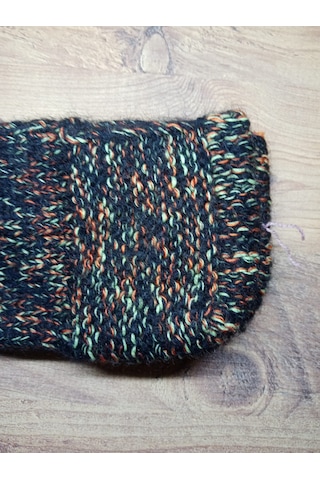 Büyükanneye Babaanneye Hediye Nostaljik Çok Renkli El Örgüsü Yün Patik -tekli Çok Renkli