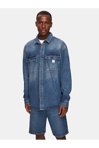 Ltb Steven Oversize Orta Mavi Jean Gömlek Orta Mavi L