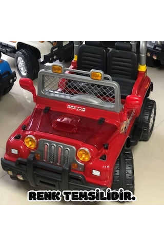 Kumandalı Çift Kişilik Mega Akülü Araba Gri - 12 Volt İki Kişilik Akülü Araba Akülü Jeep - Mega Off