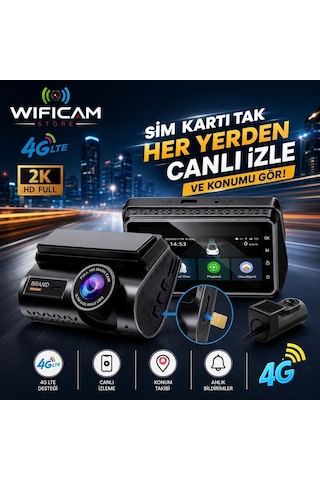 2k Çift Kameralı 4g Akıllı Araç Kamerası Gps Ve Konum Takip Özellikli