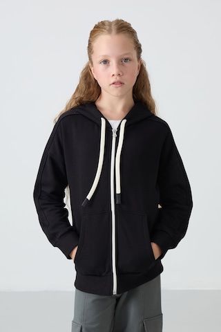 Fermuarlı Pamuklu 2li Paket Siyah-yaban Gülü Kız Çocuk Sweatshirt - 75149 Siyah - Pembe