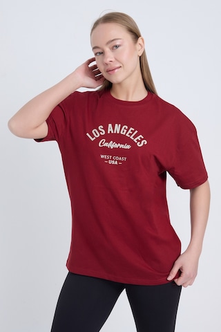 Velvoria Unisex Oversize Bordo Los Angeles T-shirt