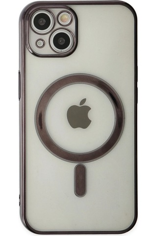 Newface Apple iPhone Uyumlu 14 Plus Kılıf Magneticsafe Lazer Silikon Semeglbl - 48 - Siyah