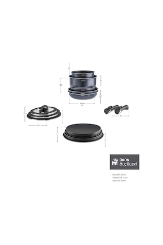 Karaca Biodiamond Easy Clip 12 Parça İndüksiyon Tabanlı Tencere Seti