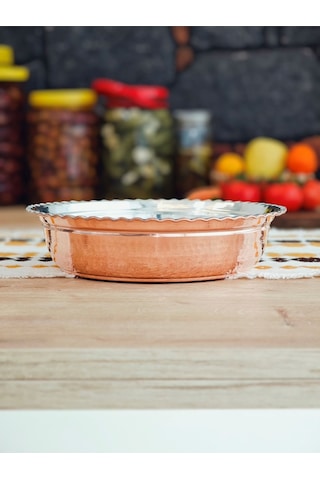 Modabakır Bakır Derin Servis Tabak Kase 24 Cm Model:ff4525ı Bakır