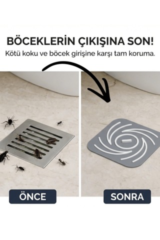 Beylini Kötü Koku Böcek Önleyici Gider Tıpası Lavabo Balkon Tuvalet Gider Kapatıcı Kapak Silikon Gri-gri Gri