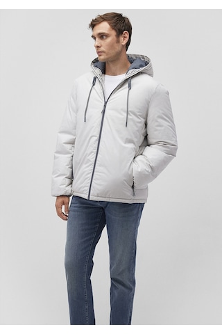 Mavi - Kapüşonlu Açık Gri Şişme Mont 0110352-70080 Gri