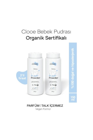 Clooe Organik Bebek Pudrası 200gr - 2 Li Fırsat Paketi