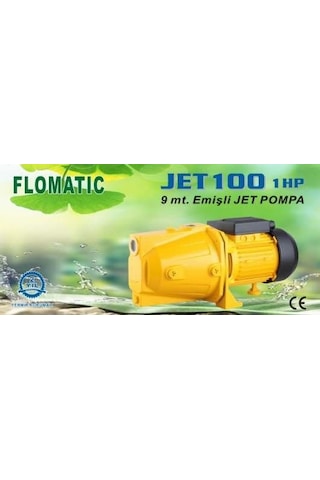 Jet100 1 Hp 220v 9 Mt. Emişli Jet Pompa - Bakıra Bakır Sargı