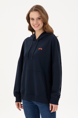 U.S. Polo Assn. Kadın Lacivert Kapüşonlu Basic Sweatshirt 50297324-VR033
