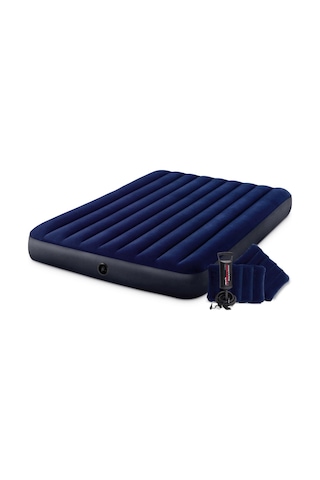 Intex Fiber Tech Dura Beam Lacivert Kamp Yatağı Seti 152x203x25c Lacivert