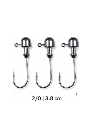 Jighead İğne 2/0 3.8 Cm Silikon Yem İçin Levrek Avı Uyumlu 3 Lü Paket 3 Gr 3 Adet