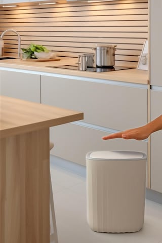 Okyanus Home Hareket Sensörlü 12lt Kırık Beyaz Çöp Kovası Beyaz