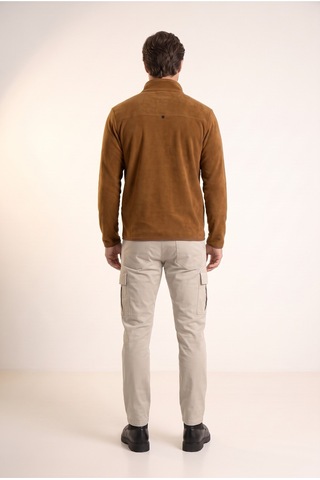 Jsco Erkek Kahve 6240 Basic Dik Yaka Polar Sweatshirt Kahverengi