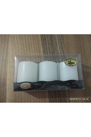 3'Lü Kokusuz Bozkurt Silindir Mum 5*7Cm (346655471)