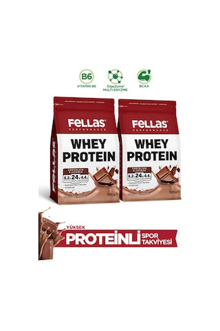 Fellas Whey Protein Tozu 1050 G - Çikolata Aromalı 525 G x 2 Çikolata