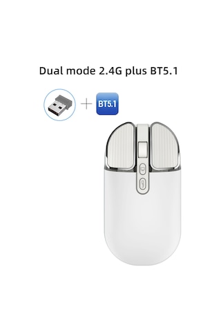 Geeksen Kablosuz T600 Mouse: 2.4g+bluetooth, Sessiz Tasarım, Şarj Edilebilir 500mah Pil, Uv Kaplama Diğer