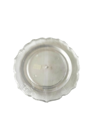 Plastik Sert Mika Şeffaf Tabak - Parti Sunum Yemek Tabağı - Yuvarlak - 26 Cm. - 6 Adetlik 5 Paket Şeffaf
