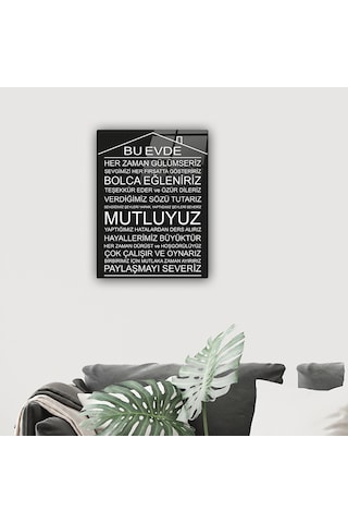 Decorita Cam Tablo | Bu Ev - Siyah Fon