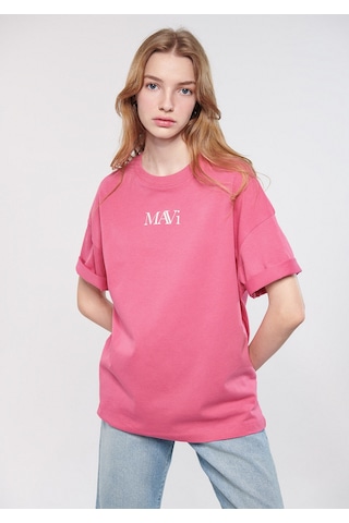 Mavi - Mavi Logo Baskılı Pembe Tişört 1611593-84680 Pembe