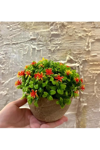 Modern Turuncu Bahar Esintisi Yapay Aranjman 13 Cm X 17 Cm Turuncu