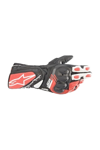 Alpinestars Sp-8 V3 Korumalı Motosiklet Eldiveni Siyah Beyaz Kırmızı