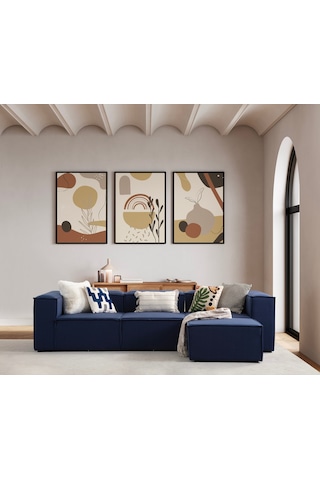 Nova 4 Modül Modüler L Köşe Koltuk Takımı Lacivert