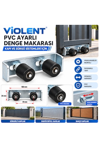 Kapı Denge Makarası Ayarlı Çiftli Pvc Tip 1 Adet Gönderilir 35 Mm 1 Adet
