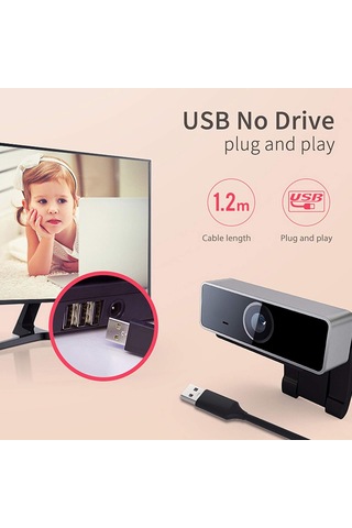 1080p Mikrofonlu Tam Hd Web Kamerası, Usb Akıllı Bilgisayar Kamerası, Tak Ve Çalma, Sosyal Video İçin Sürücüsüz, Canlı Akış, Uzaktan Eğitim