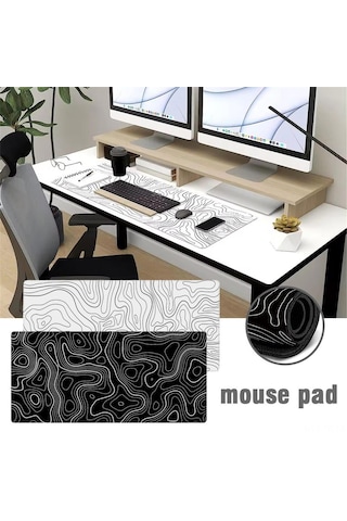 Skycity Doğal Kauçuk Fare垫ı - 300x800x2mm Yumuşak Esnek, Anti Kayma Tabanı, Hassas Kenar Kilidi, Bilgisayar Masası İçin Ergonomik Oyun Ve Çalışma Padı - Çizgili Desen 24