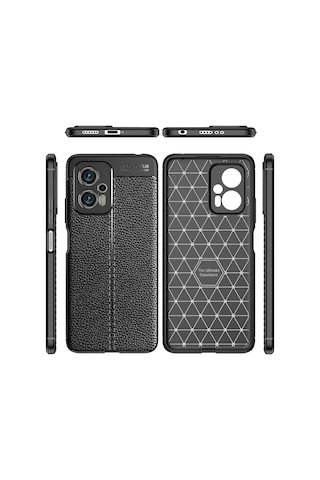 Xiaomi Poco X4 Gt İle Uyumlu Kılıf Deri Görünümlü Silikon Telefon Kılıfı Kapak