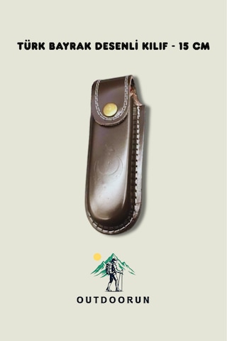 Outdoorun Kamp Türk Bayrak Desenli Kılıf - 15 Cm Kahverengi