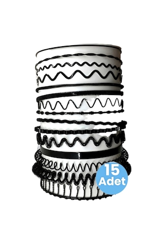 Tezzgelsin Unisex Siyah Kaliteli Metal 15'li Günlük Kullanım Ve Sporcu Saç Tacı Çok  Renkli