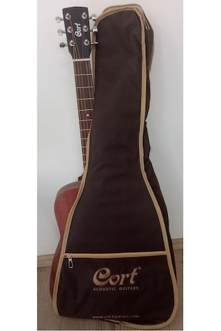 Cort Ad Mını M Op 3/4 Ölçek Akustik Gitar - Gig Bag Dahil Başlangıç/orta Seviye Tüm Gövde Maun Ahşap, Kompakt 3/4 Boyut Ve Open Pore Mat Kaplama
