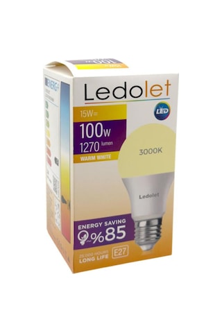 Ledolet 15w 100w E27 Led Ampul Sarı Işık - 3000k