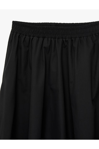 Koton Pamuklu Beli Lastikli Çan Kesim Poplin Midi Etek Siyah 6sak70011pw Siyah
