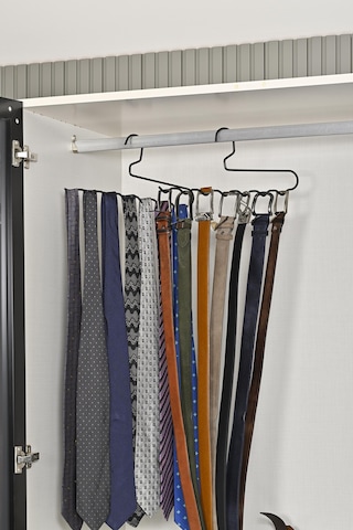 Mat Siyah 10'lu Dolap Içi Zigzag Askı, Pantolon, Kravat , Eşarp, Kemer Düzenleyici Askı - Metal Paslanmaz Siyah