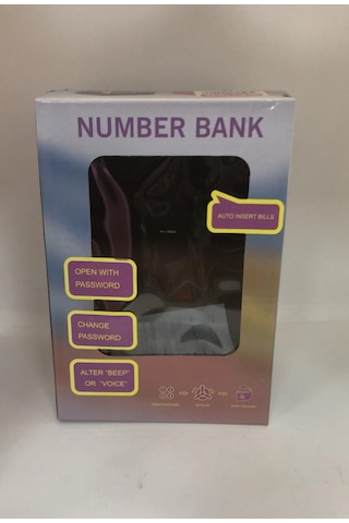 Pembe Renk Atm Şifreli Otomatik Kağıt Para Alan Kasa Kumbara