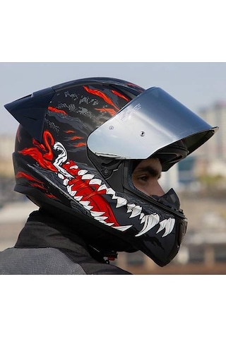 Ls2 Rapıd 2 Race Kaıju Fullface Motosiklet Kaskı Gri Camlı Siyah