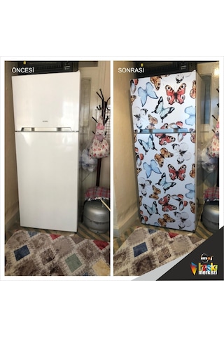 Buzdolabı Ve Bulaşık Makinesi Kapak Sticker Kelebek Folyo