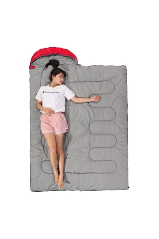 Evolite Camper Pro SQ Birleştirilebilir Kırmızı Uyku Tulumu 2 Kişilik Kırmızı