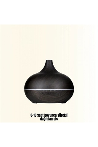 550 Ml Ultrasonik Aroma Difüzörü 7 Renk Led Işıklı Ve Zaman Ayarlı